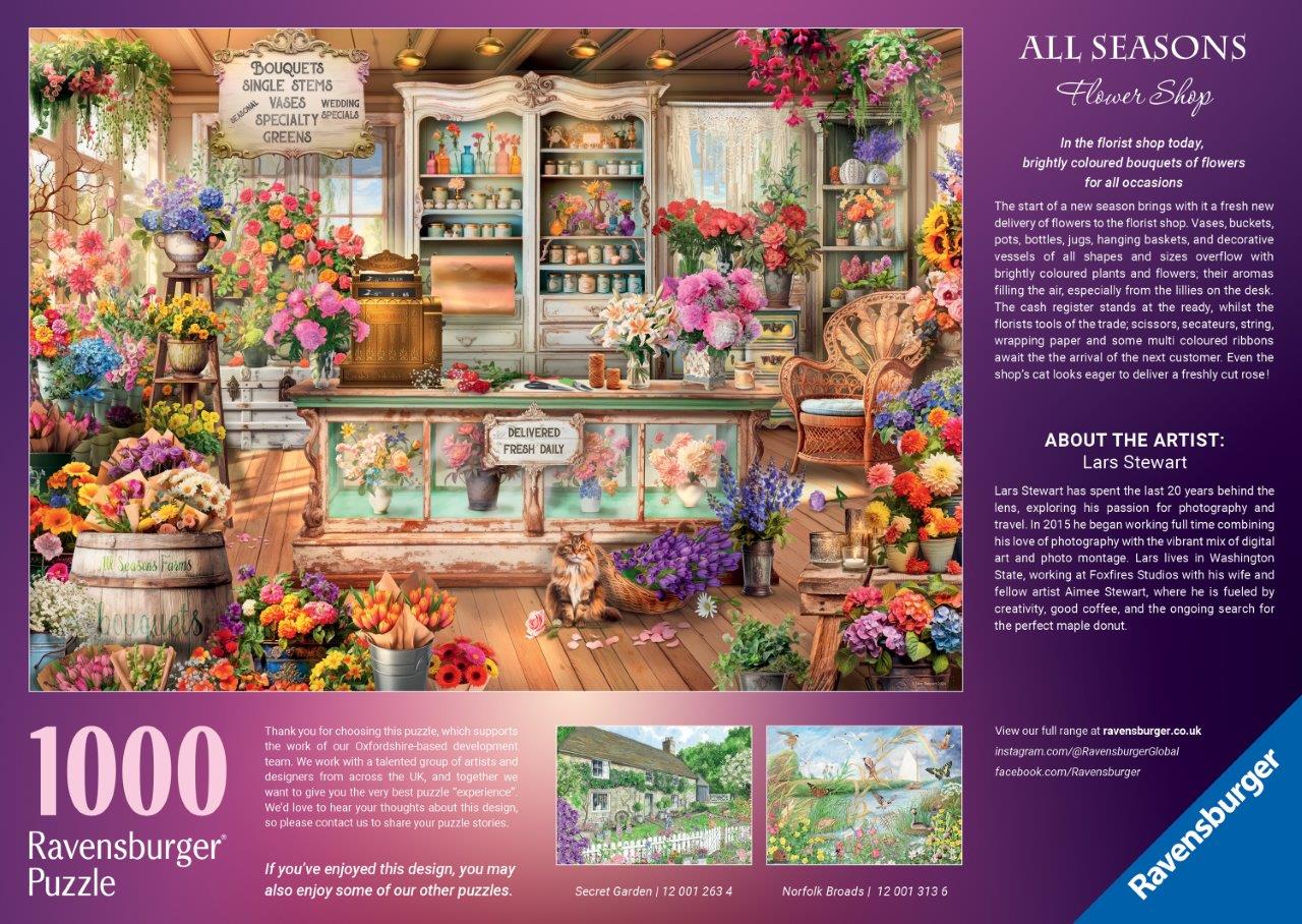 Ravensburger All Seasons Flower Shop 1000 Piece Jigsaw Puzzle