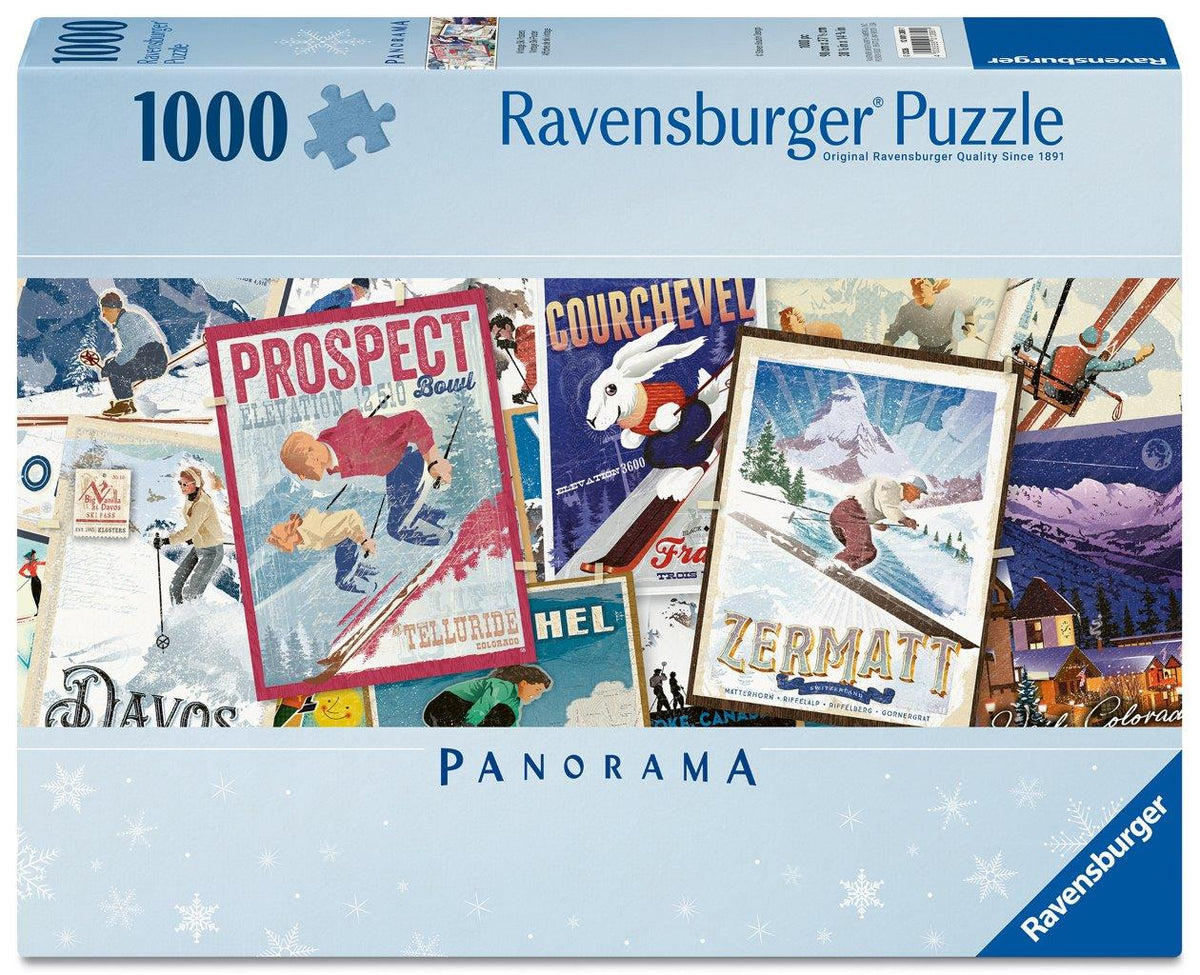 Ravensburger Vintage Ski Posters 1000 Piece Panorama Jigsaw Puzzle