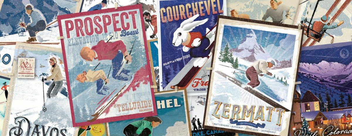 Ravensburger Vintage Ski Posters 1000 Piece Panorama Jigsaw Puzzle