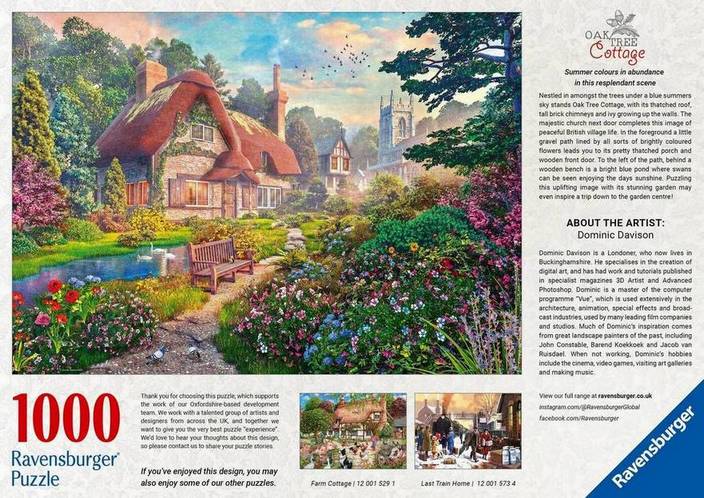 Ravenburger Oak Tree Cottage 1000 Piece Jigsaw Puzzle