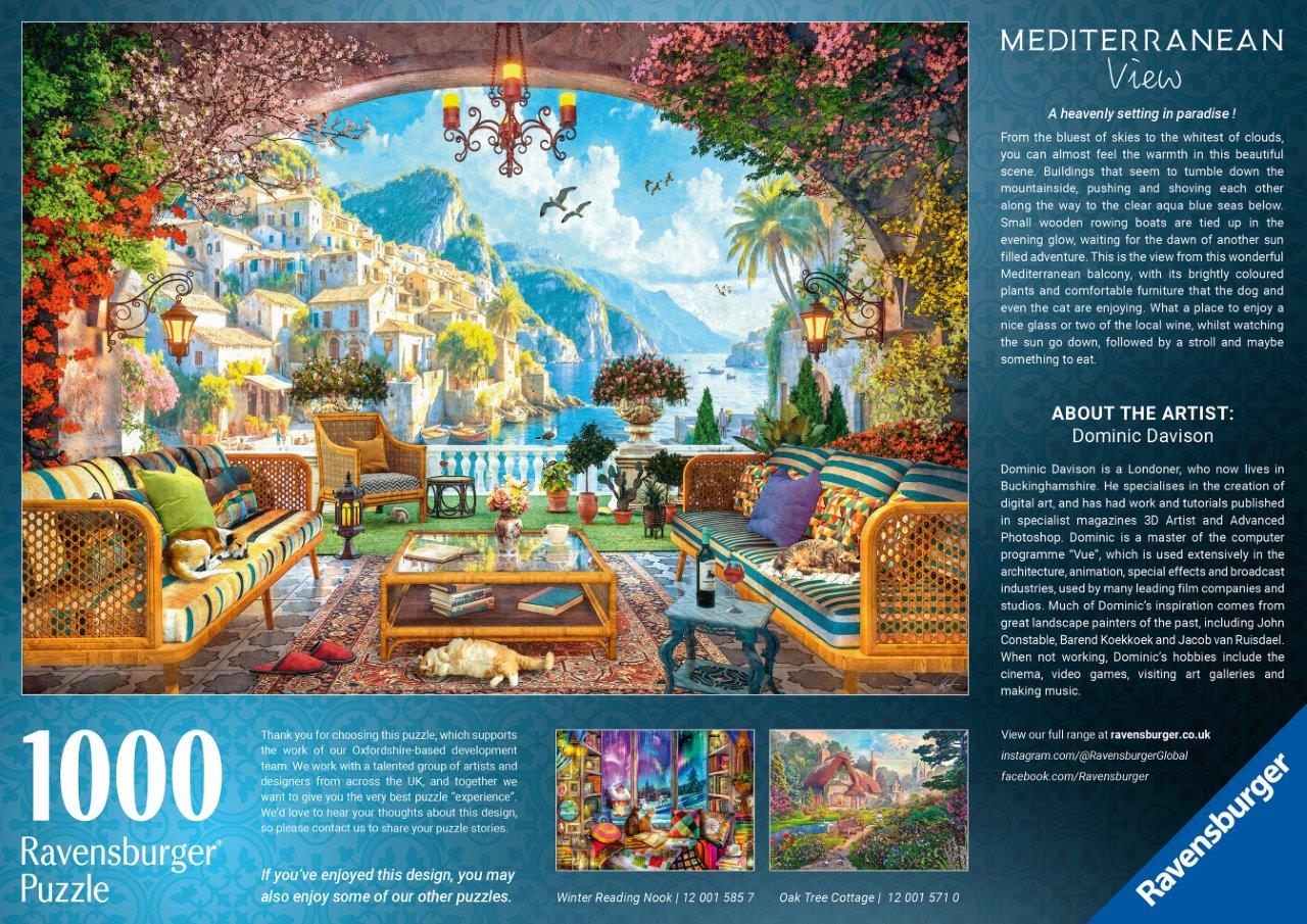 Ravensburger Mediterranean Terrace View 1000 Piece Jigsaw Puzzle