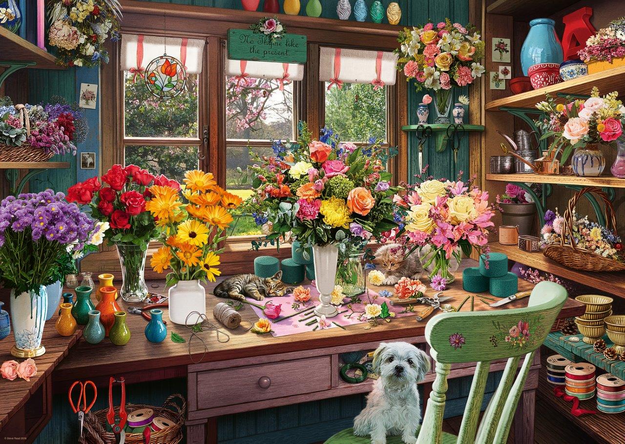 Ravensburger Flower Arranger's Shed 1000 Piece Jigsaw Puzzle