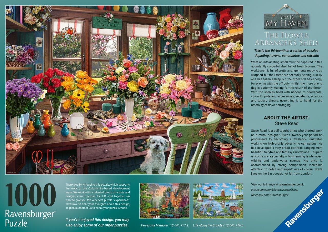 Ravensburger Flower Arranger's Shed 1000 Piece Jigsaw Puzzle