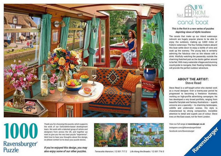 Ravensburger Canal Boat 1000 Piece Jigsaw Puzzle