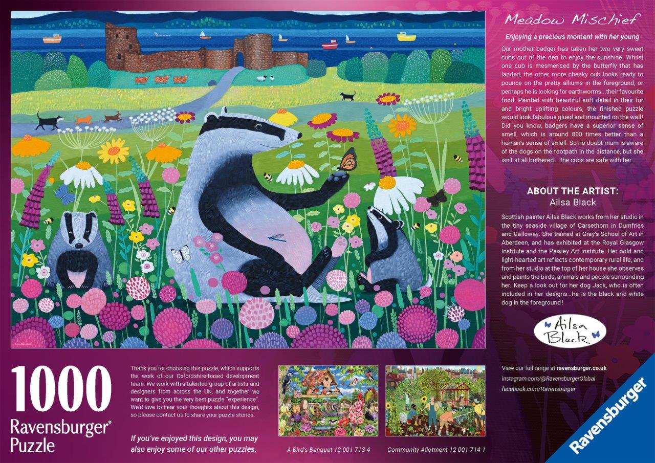 Ravensburger Meadow Mischief 1000 Piece Jigsaw Puzzle