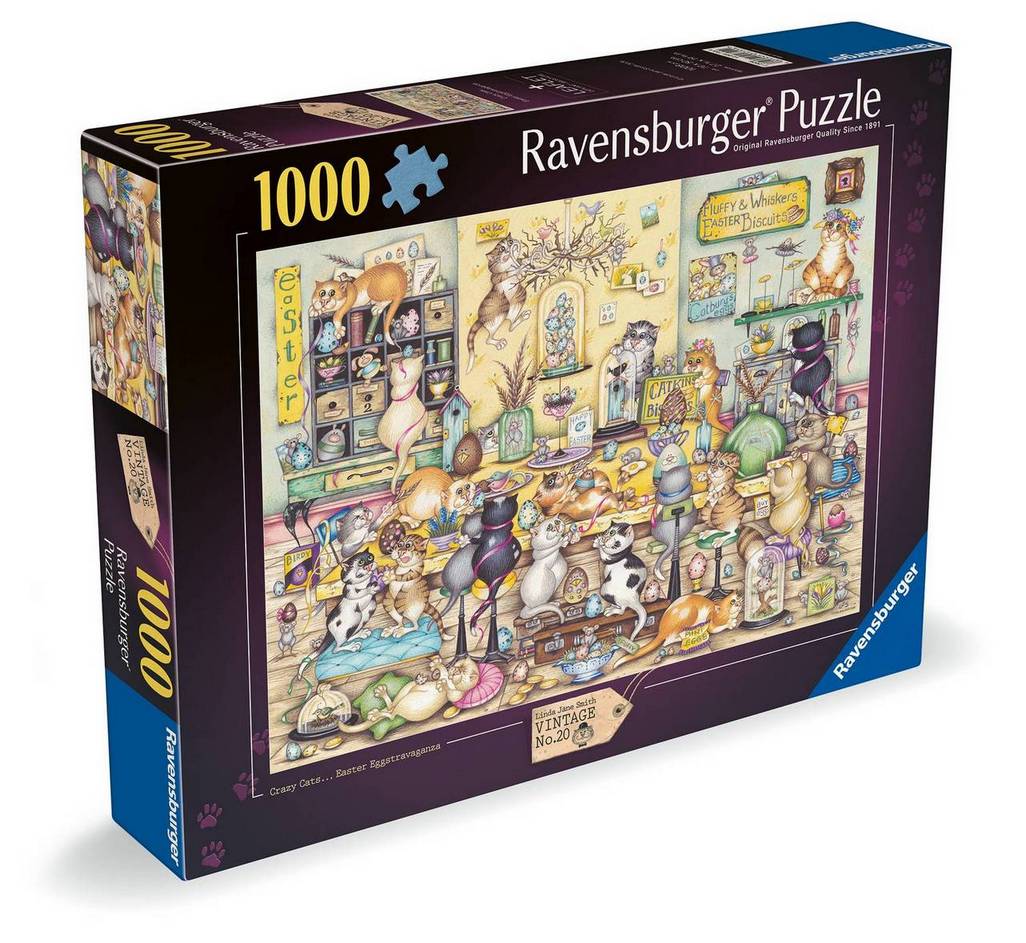 Ravensburger Crazy Cat's Easter Eggstravaganza 1000 Piece Jigsaw Puzzle