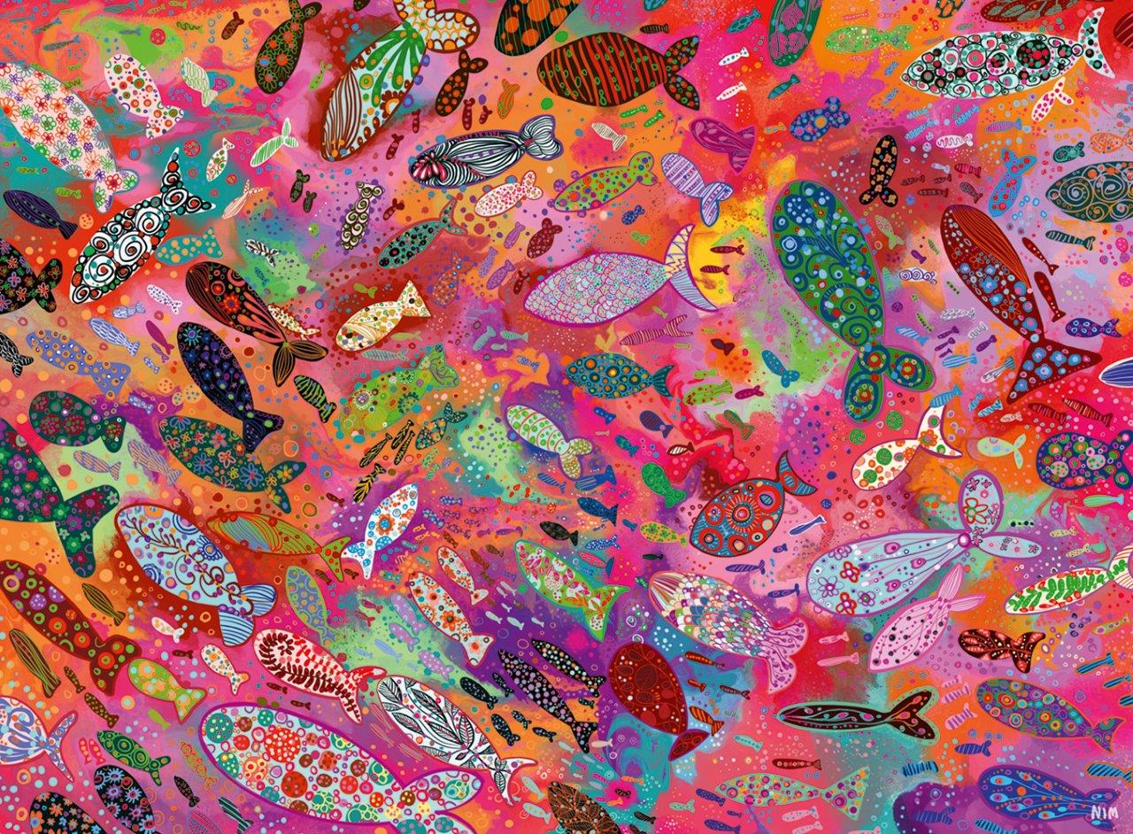 Ravensburger Fish in Fuchsia 500 Piece Jigsaw Puzzle