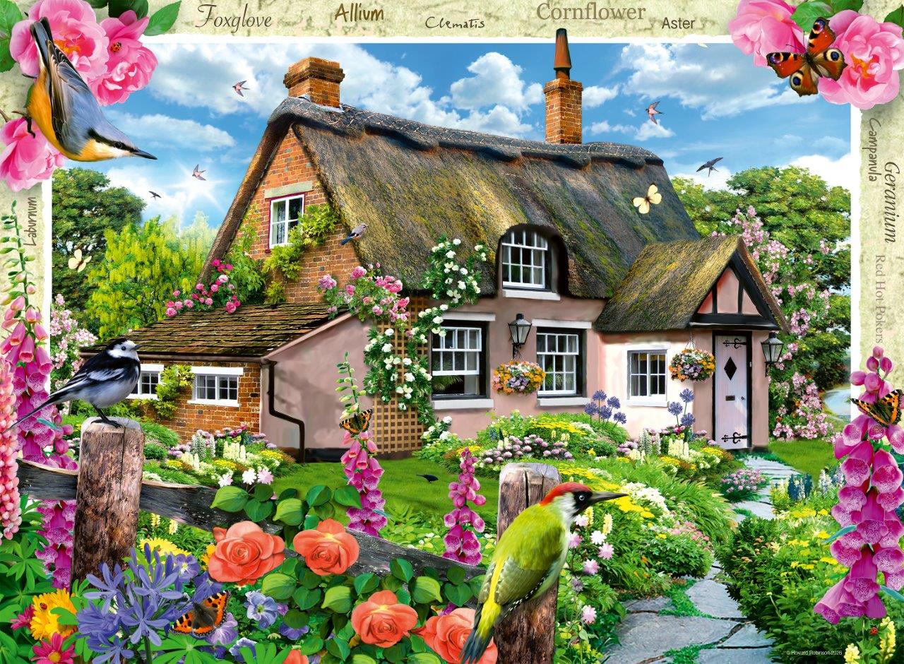 Ravensburger Cosy Cottage No.2 Country Gardens 4 x 500 Piece Jigsaw Puzzle