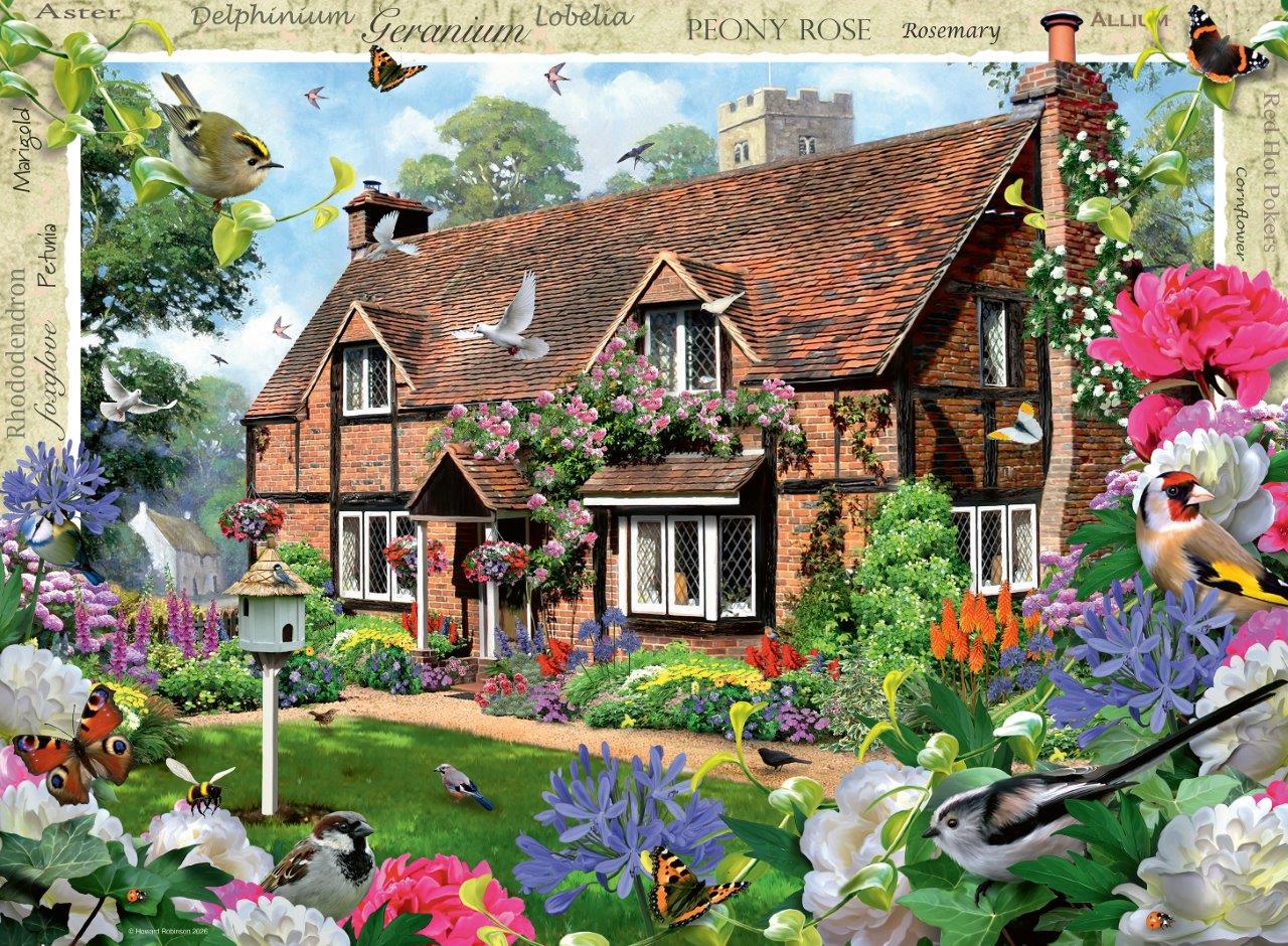 Ravensburger Cosy Cottage No.2 Country Gardens 4 x 500 Piece Jigsaw Puzzle