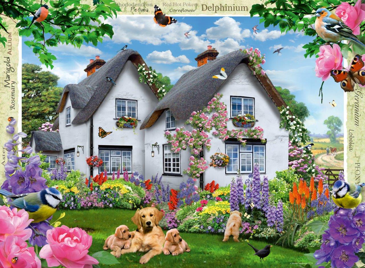Ravensburger Cosy Cottage No.2 Country Gardens 4 x 500 Piece Jigsaw Puzzle
