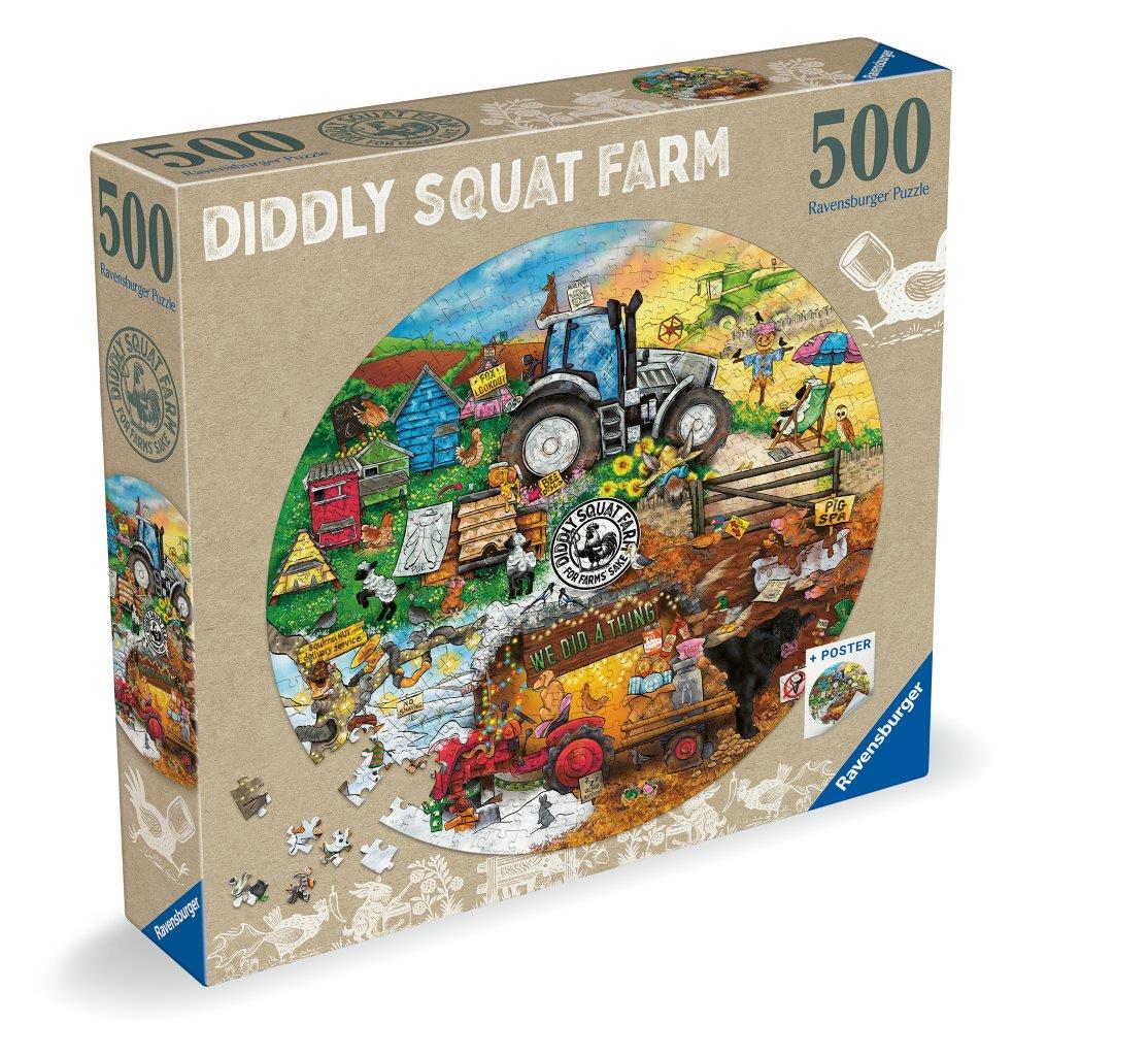 Ravensburger Diddly Squat Farm Circular 500 Piece Jigsaw Puzzle