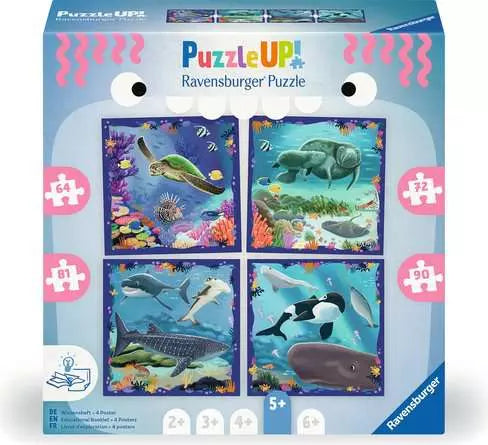 Ravensburger Puzzle Up Ocean Life 64/72/81/90 Piece Jigsaw Puzzle
