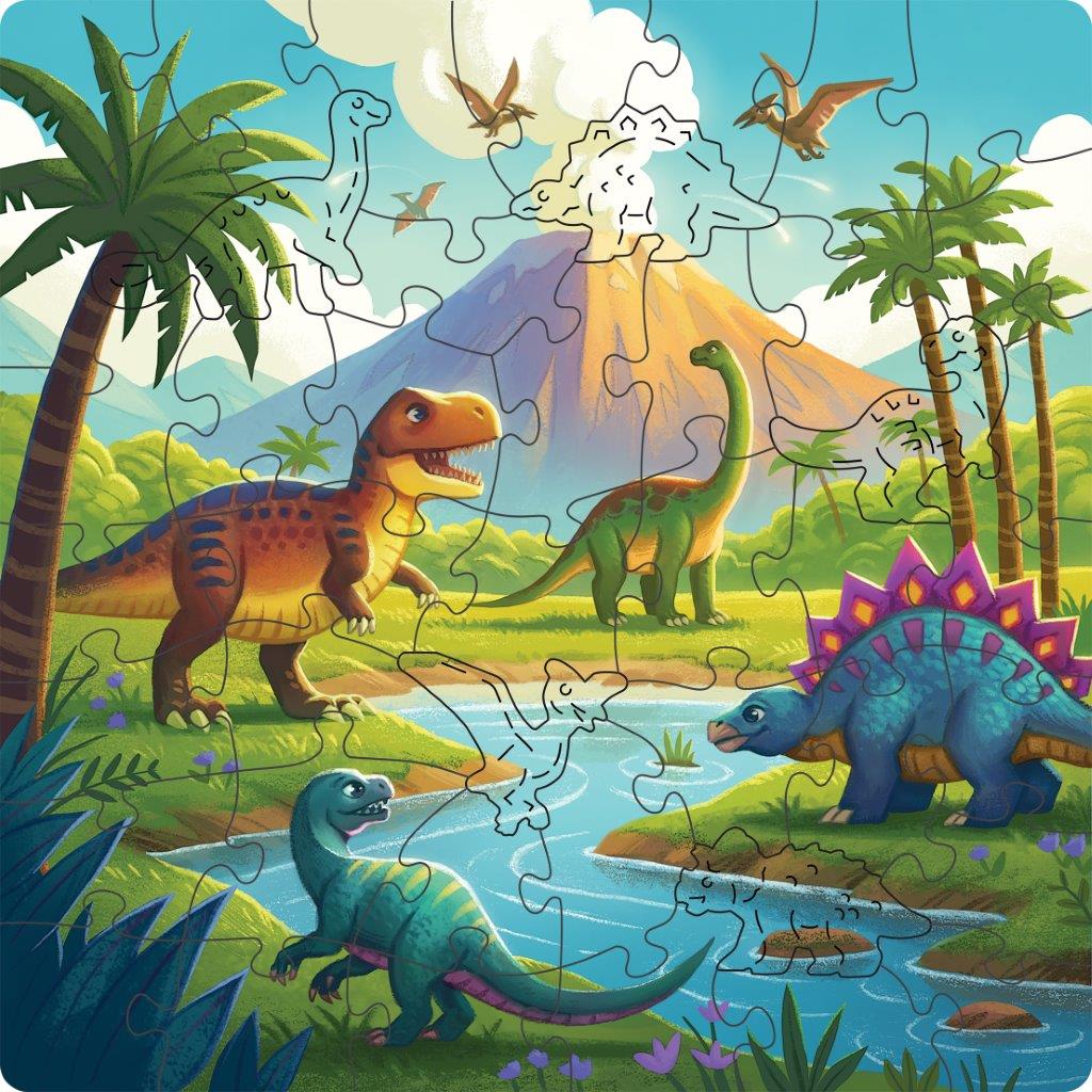 Ravensburger Dinosaurs Wooden Jigsaw Puzzle 44 Pieces
