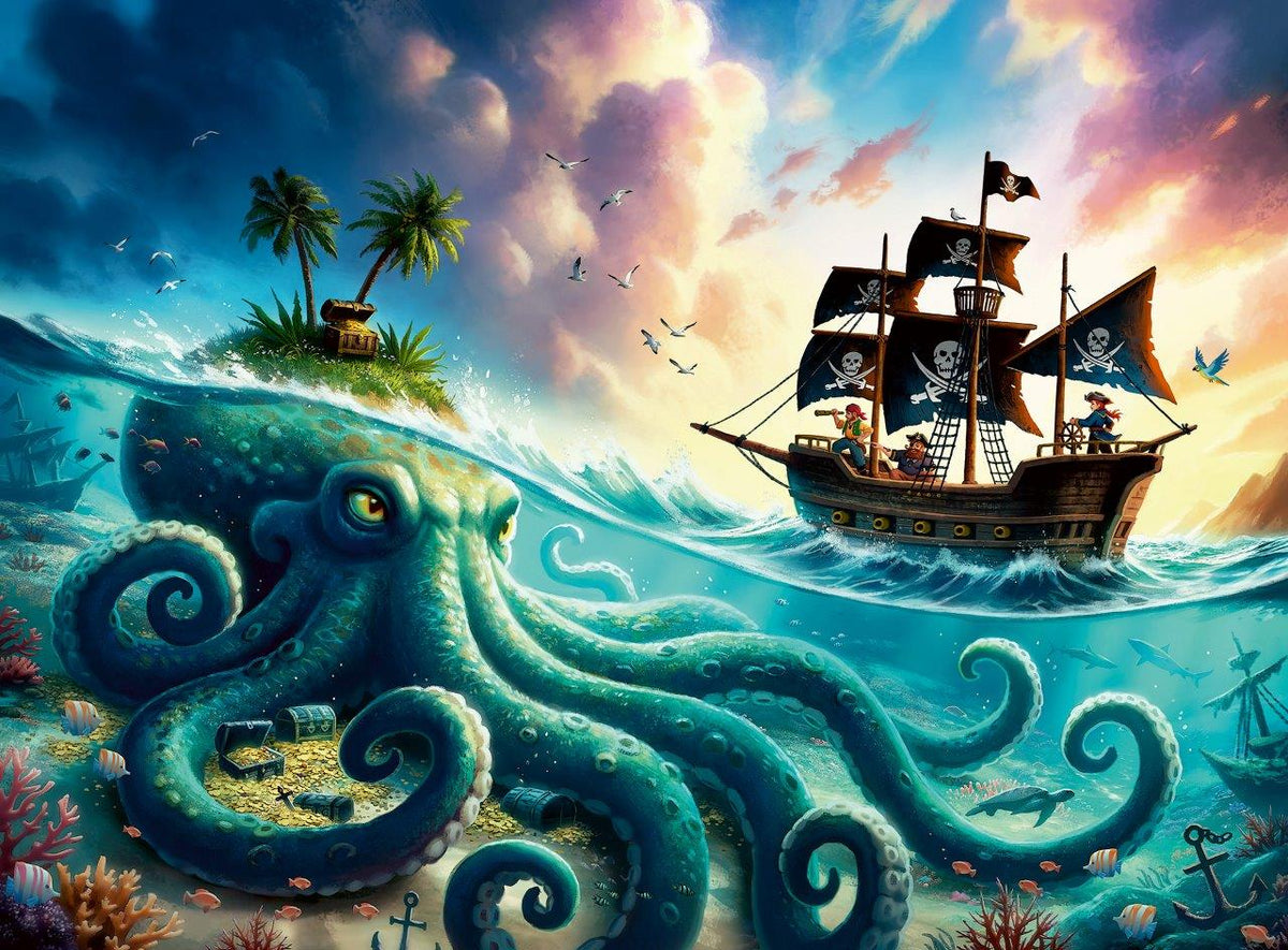 Ravensburger Octopus Treasure 100 Piece XXL Jigsaw Puzzle