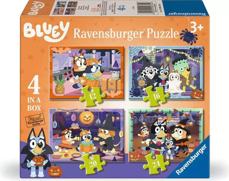 Ravensburger Bluey Halloween 4 in a Box Jigsaw Puzzle Set
