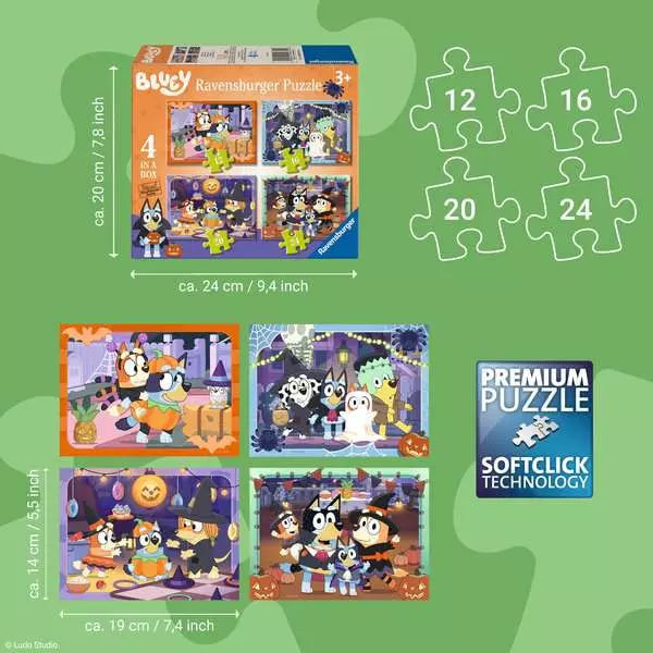 Ravensburger Bluey Halloween 4 in a Box Jigsaw Puzzle Set