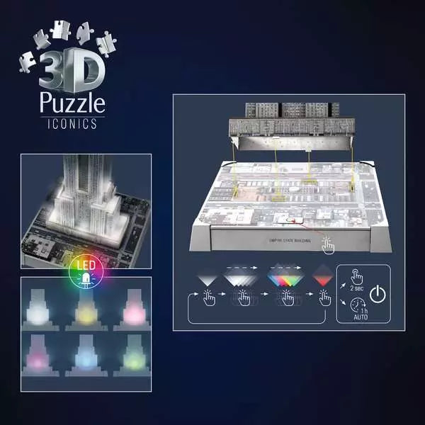 Iconics Empire State Building Light Up 3D Puzzle, 216pc