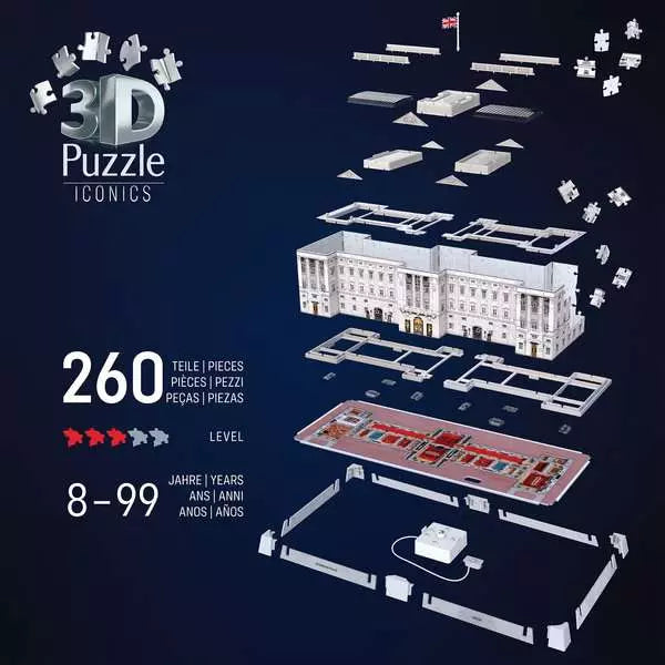 Ravensburger Iconics Buckingham Palace Light Up 216 Piece 3D Jigsaw Puzzle