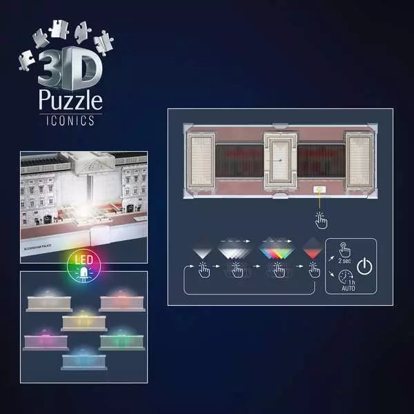 Ravensburger Iconics Buckingham Palace Light Up 216 Piece 3D Jigsaw Puzzle