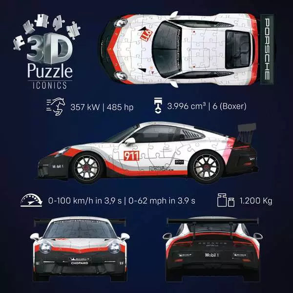 Iconics Porsche GT3 Cup 3D Puzzle, 108pc
