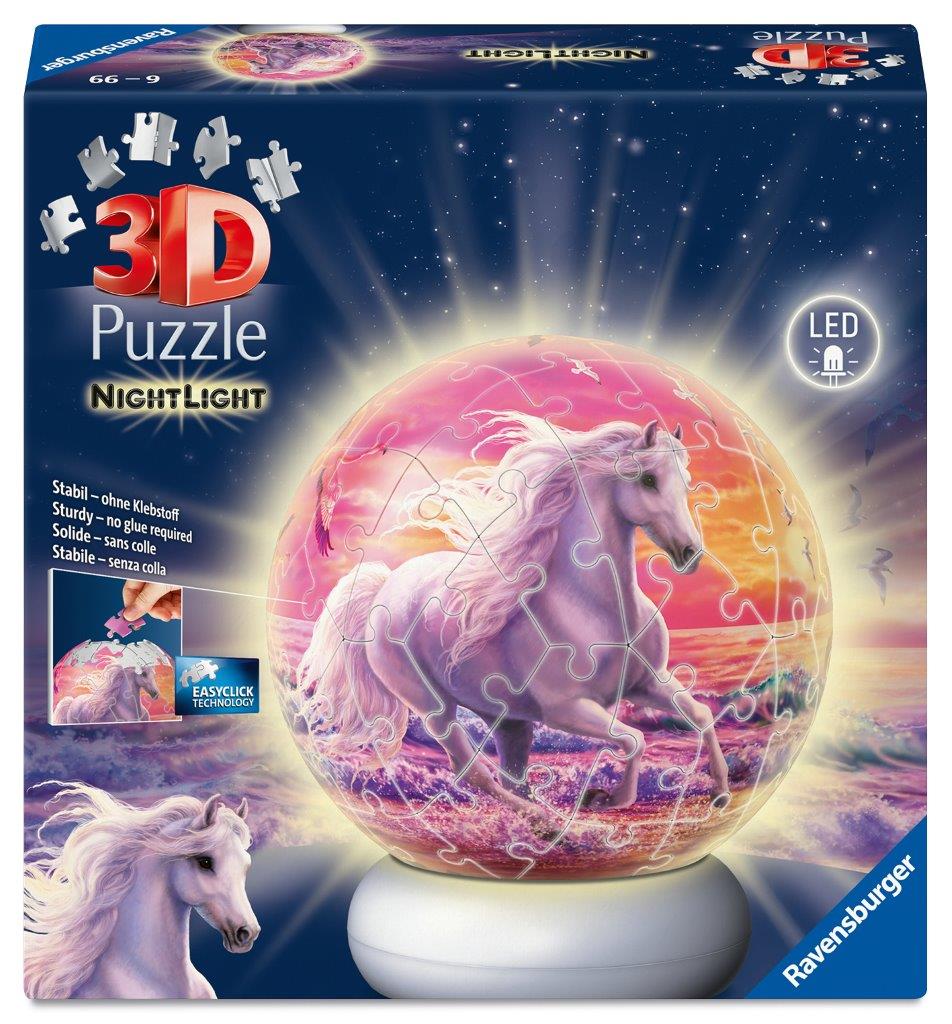 Ravensburger Horses at the Beach Lit 72 piece 3D Jigsaw Puzzle - Night Light