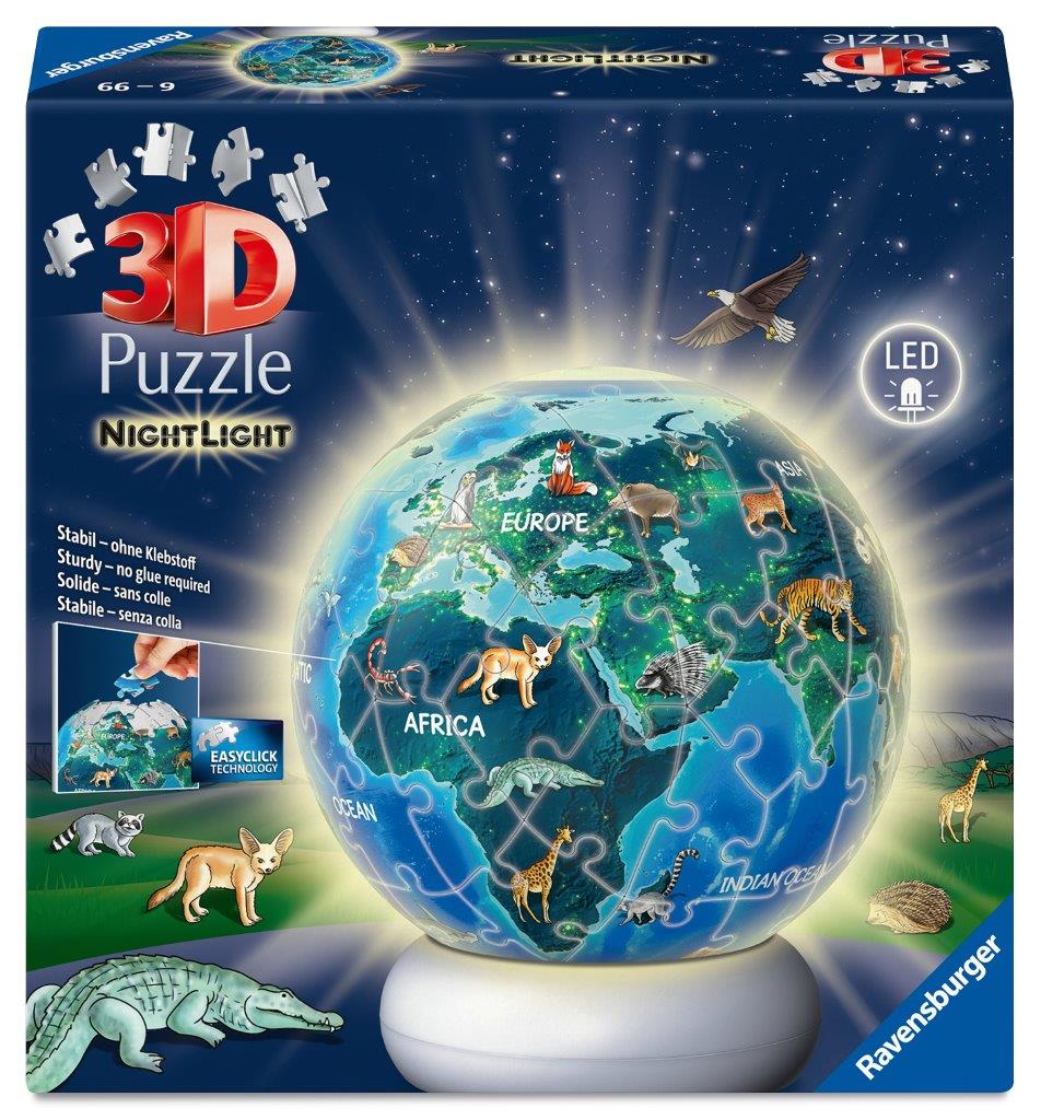 Ravensburger Earth at Night Lit 72 piece 3D Jigsaw Puzzle - Night Light