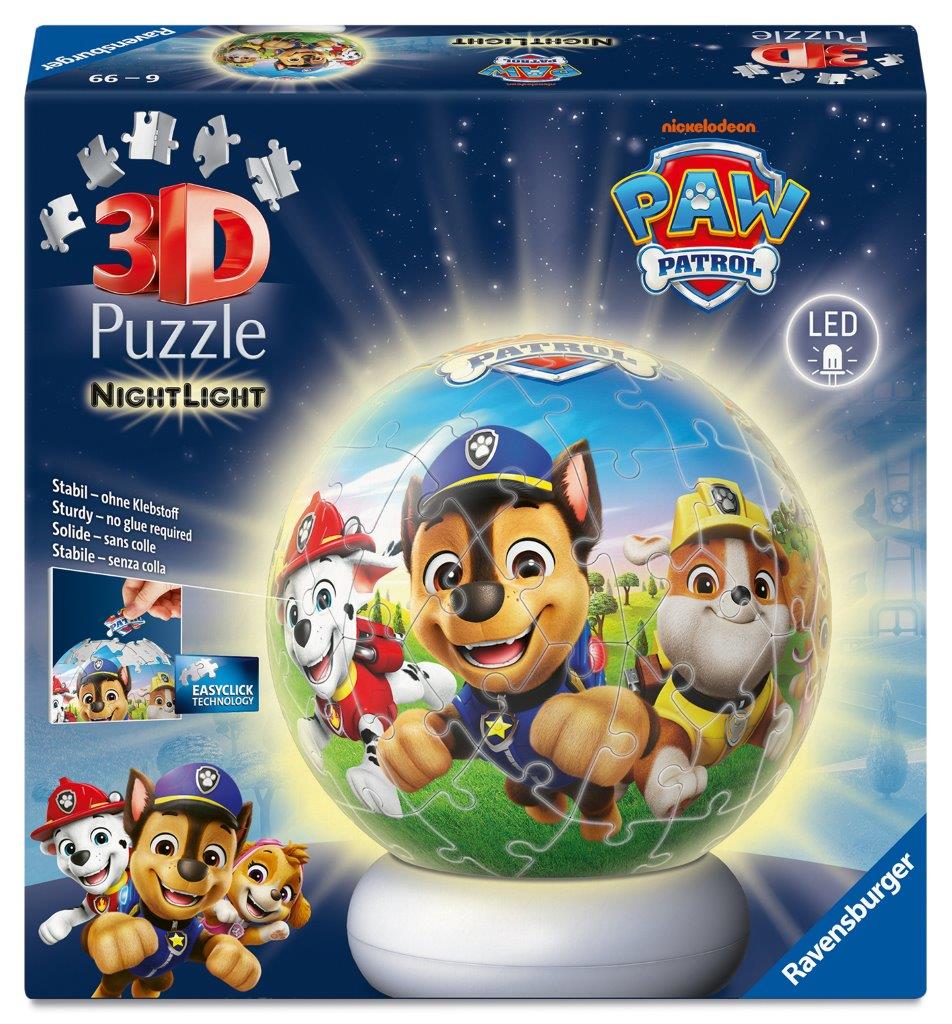 Ravensburger Paw Patrol Lit 72 piece 3D Jigsaw Puzzle - Night Light