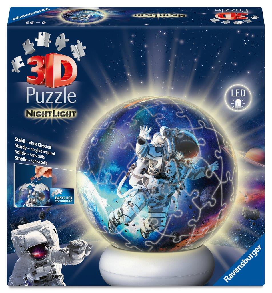 Ravensburger Astronauts in Space Lit 72 piece 3D Jigsaw Puzzle - Night Light