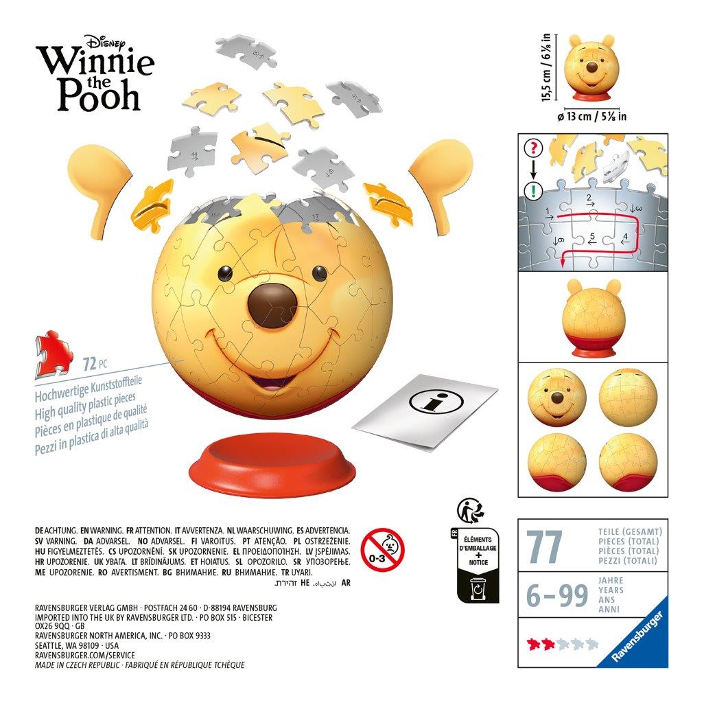 Ravensburger Winnie Pooh with Ears 72 Piece Jigsaw Puzzle