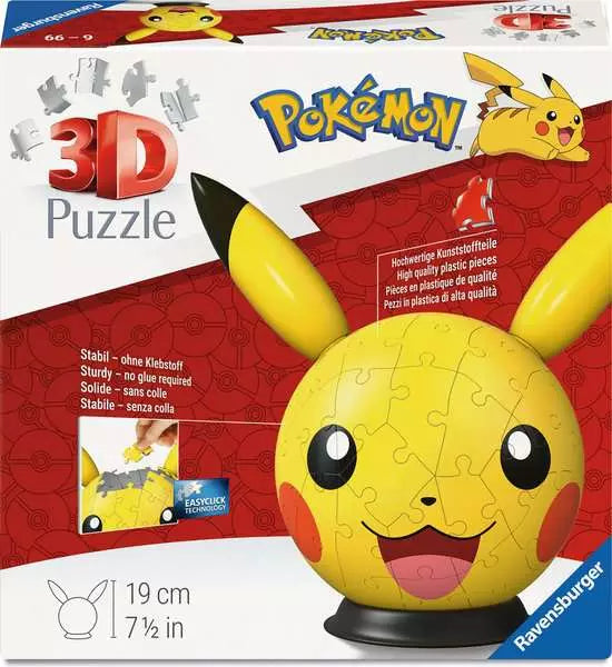 Ravensburger Pokémon Pikachu with Ears 3D Puzzle Ball