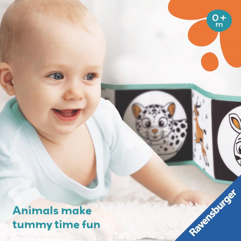 Ravensburger Tummy Time Wild Animals Soft Activity Book