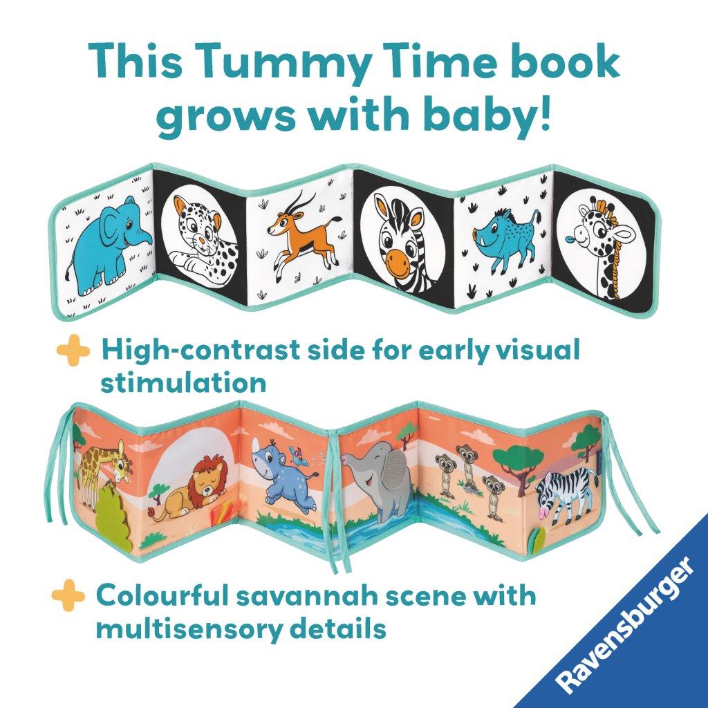 Ravensburger Tummy Time Wild Animals Soft Activity Book