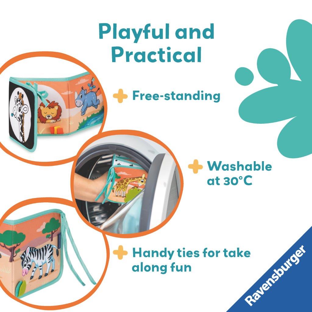 Ravensburger Tummy Time Wild Animals Soft Activity Book