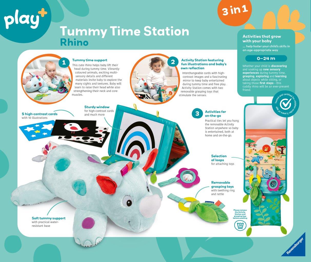 Ravensburger Tummy Time Rhino Activity Station