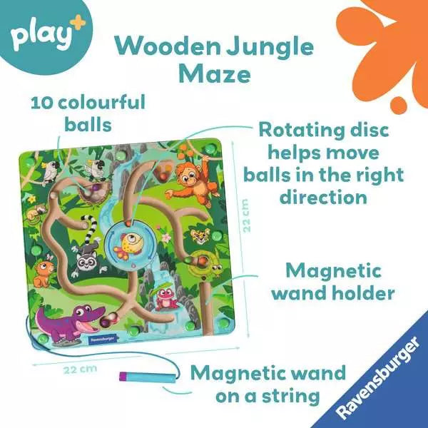 Ravensburger Play+ Magnetic Wooden Maze In the Jungle