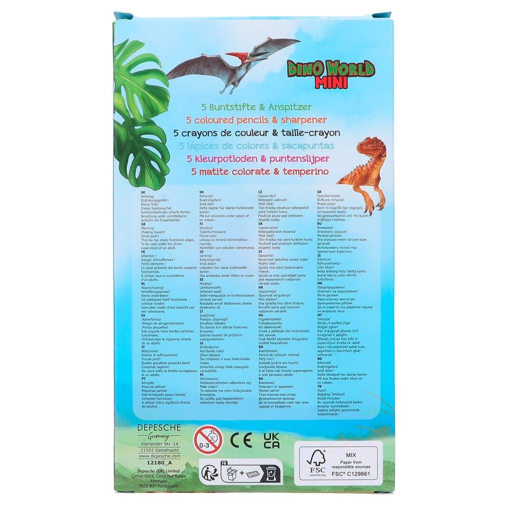 Dino World Mini Dino Coloured Pencil
