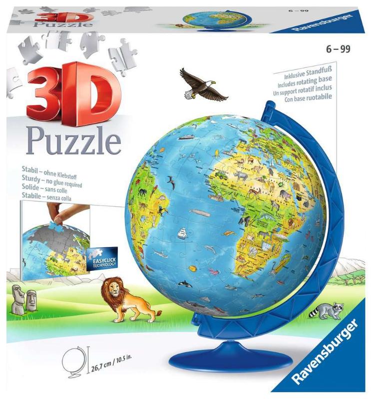 Children's World Map 3D Puzzle, 180pc