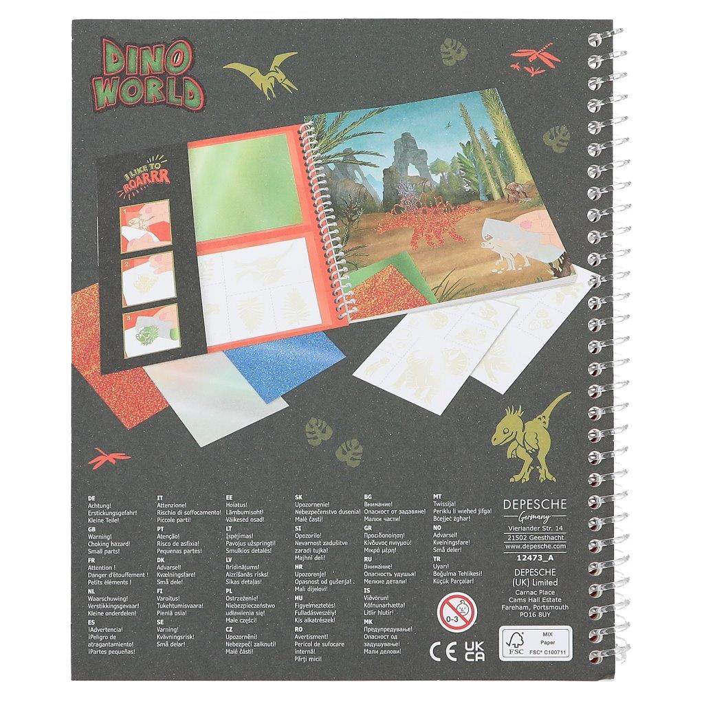 Dino World Colouring Book Stick & Shine