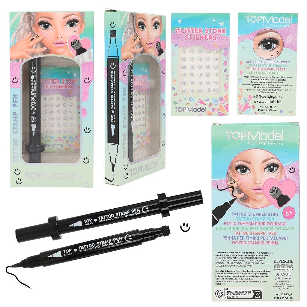 TOPModel Tattoo Pen With Glitter Assortment