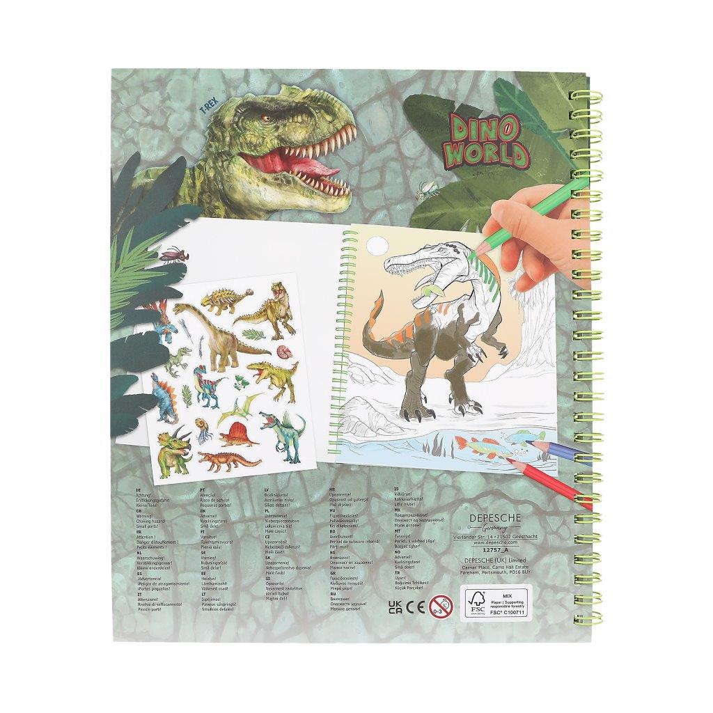 Dino World Colouring Book With Reversible Sequins