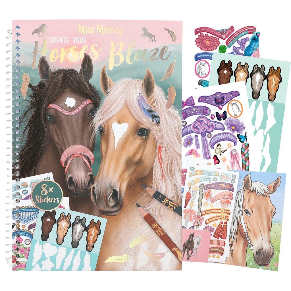 Miss Melody Create Your Horses Blaze Colouring book