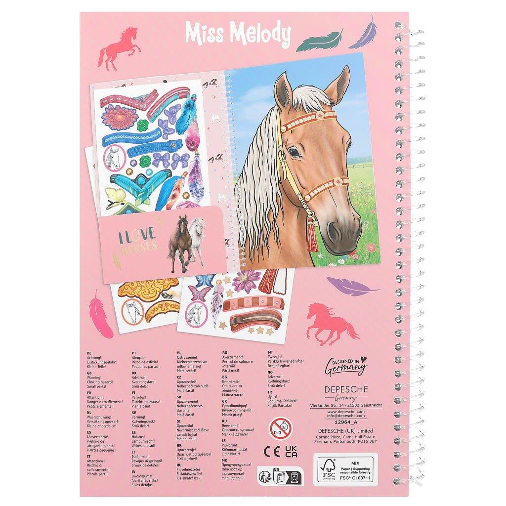 Miss Melody Create Your Horses Blaze Colouring book