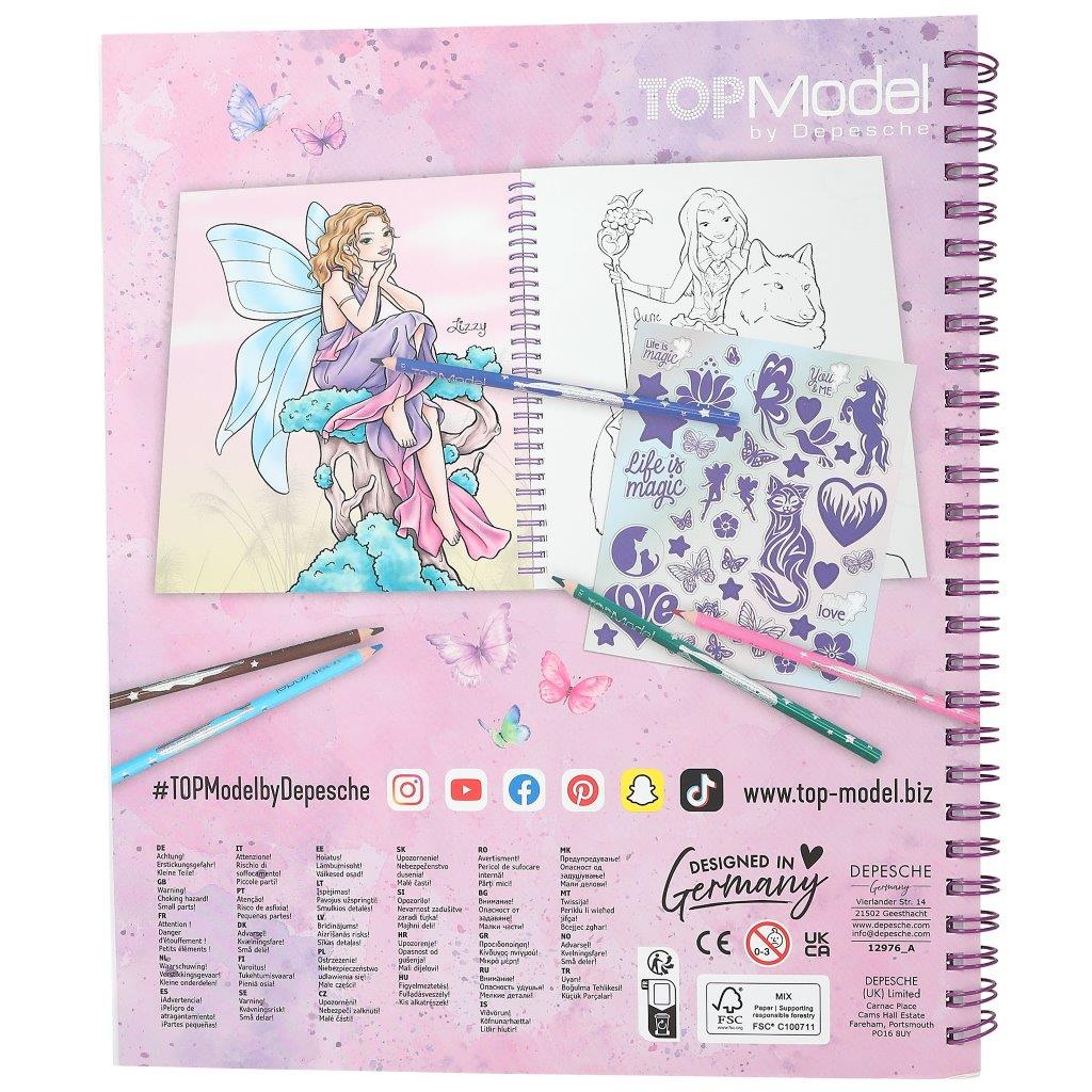 TOPModel Colouring Book With Sequins