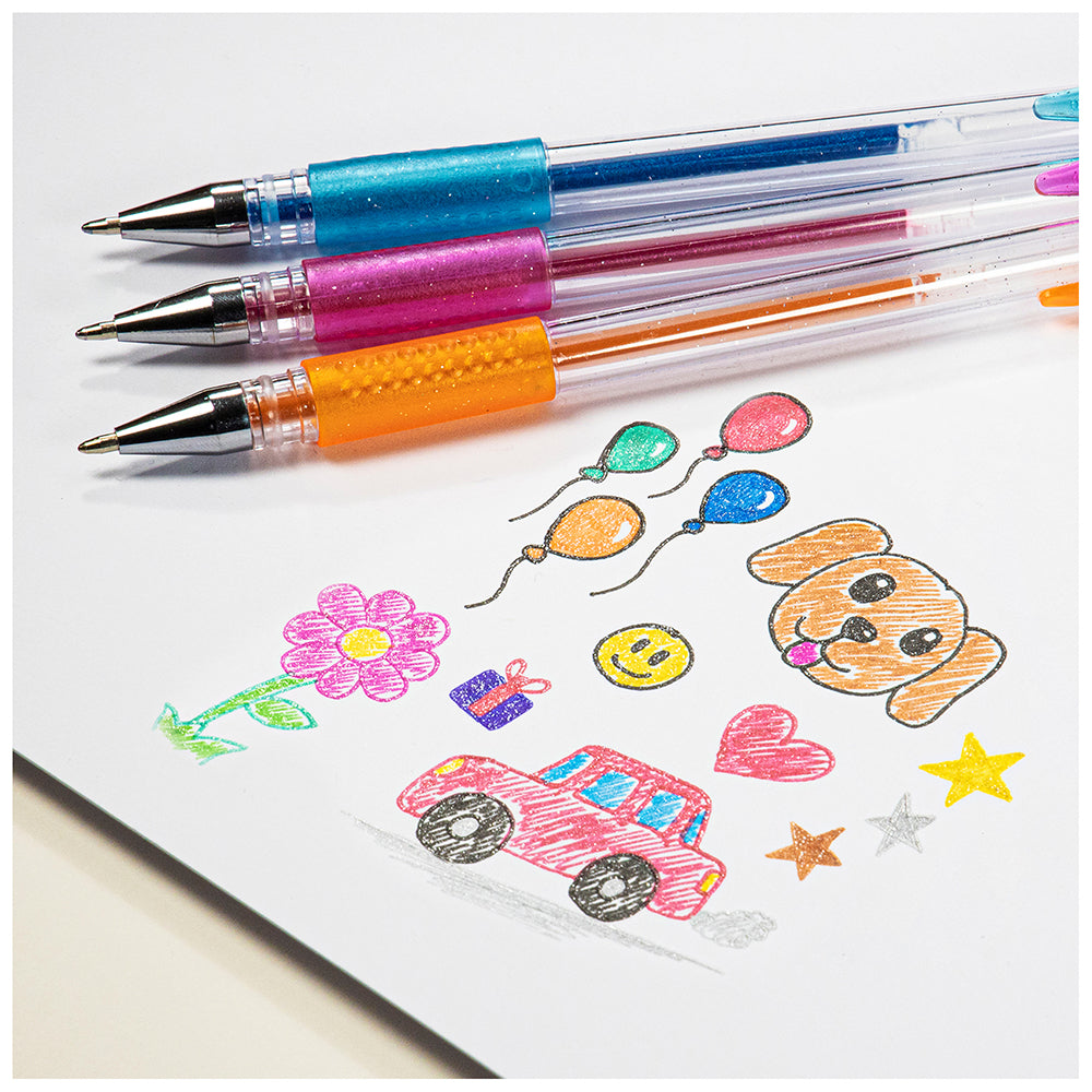 12 Glitter Gel Pens - Scented