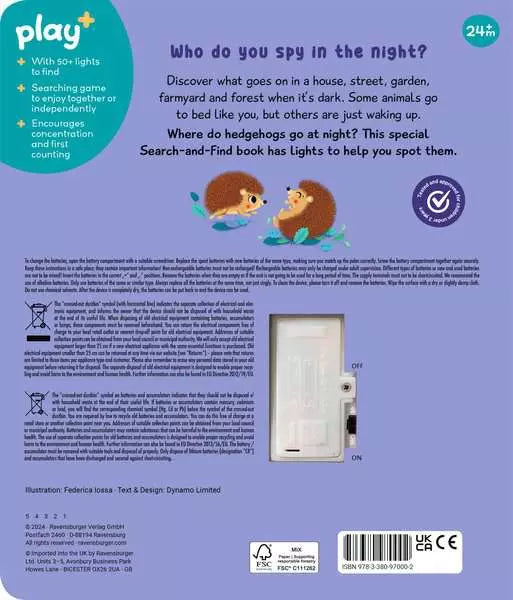 Ravensburger Play+ Search and Shine In the Night Light-Up Board Book