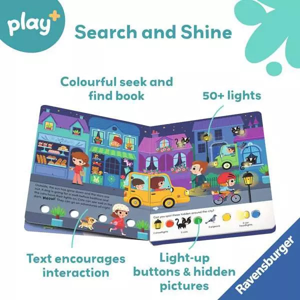Ravensburger Play+ Search and Shine In the Night Light-Up Board Book
