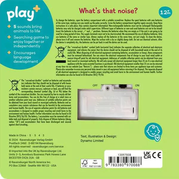 Ravensburger Play+ Shh Who's There? Jungle Animals Sound Book