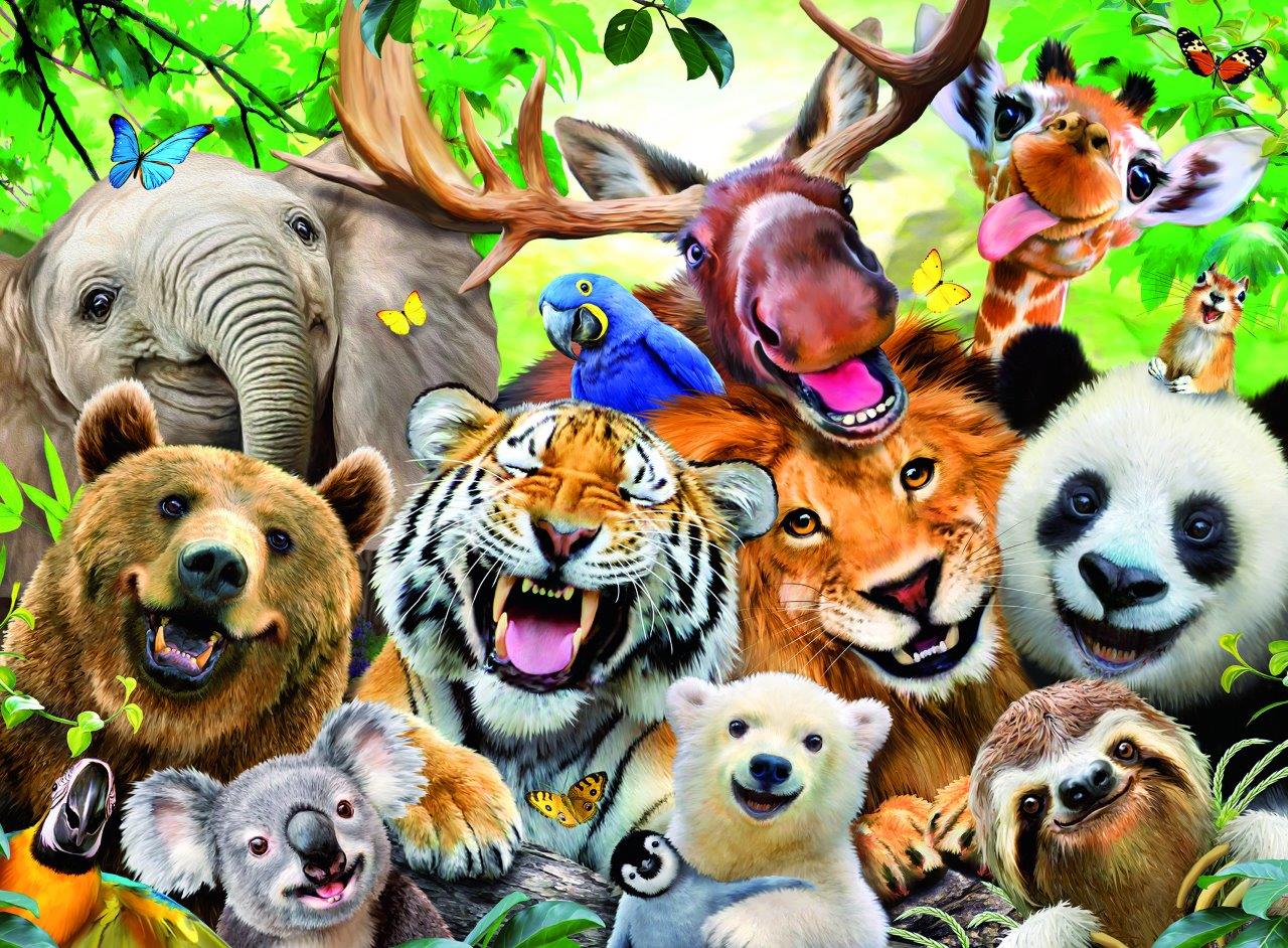 Exotic Animals Selfie XXL 300pc puzzle