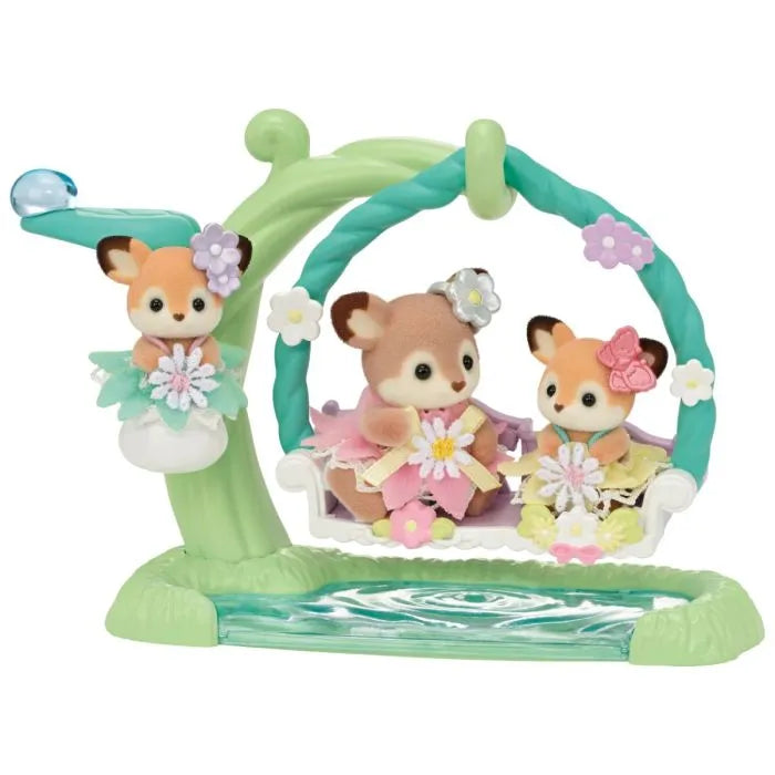 Sylvanian Families Deer Babies Floral Swing Set