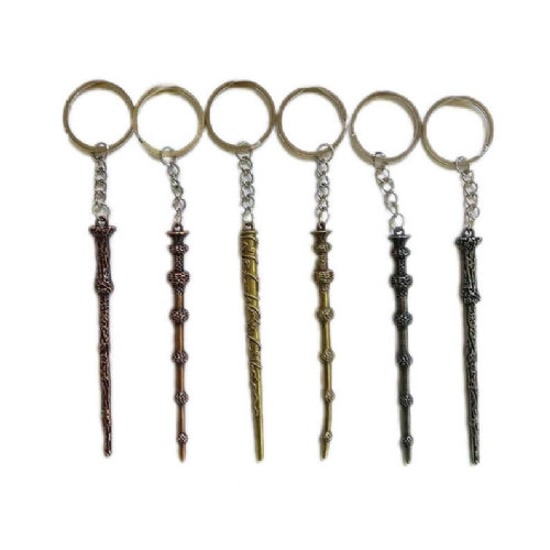 Metal Wizard Wand Keyrings Asst